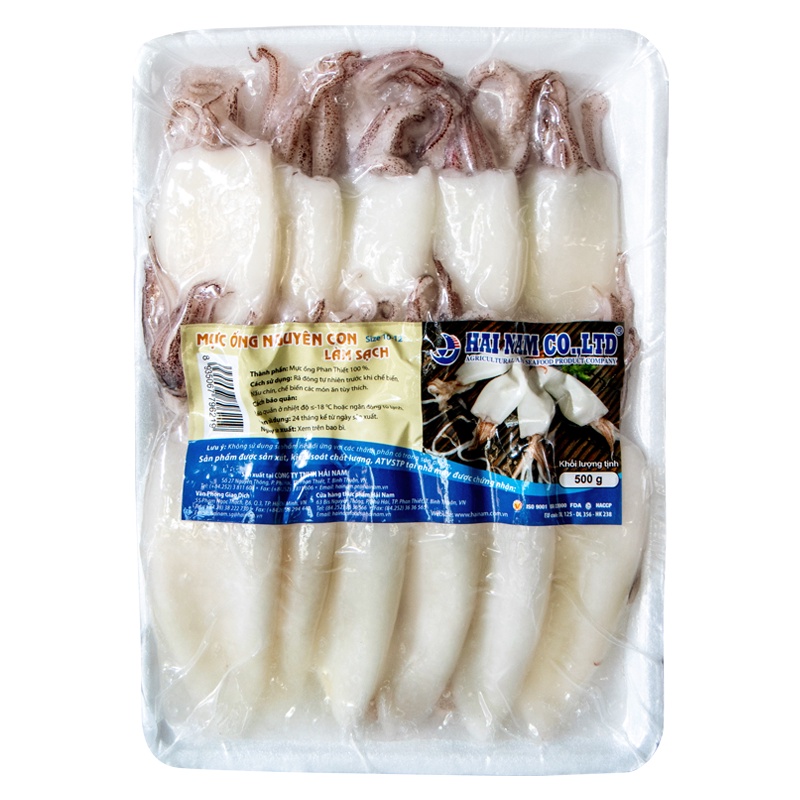 MỰC ỐNG NGUYÊN CON LÀM SẠCH SIZE 10-12CM - 500G [Giao hàng siêu tốc TPHCM 1-2 giờ]
