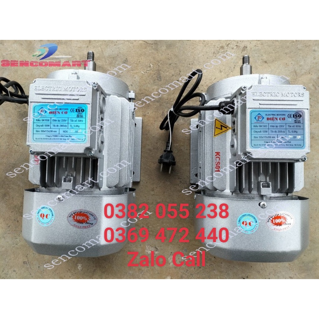 Động cơ mô tơ Toàn Phát 1,5kw điện 220v, vòng quay 2900v/p, giá tốt tại Sencomart