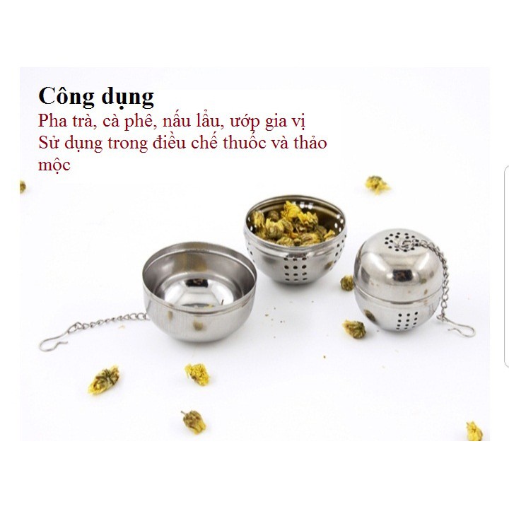Bóng Lọc Inox Có Dây Treo Lọc Trà, Gia Vị, Thảo Mộc Rất Tiện Lợi