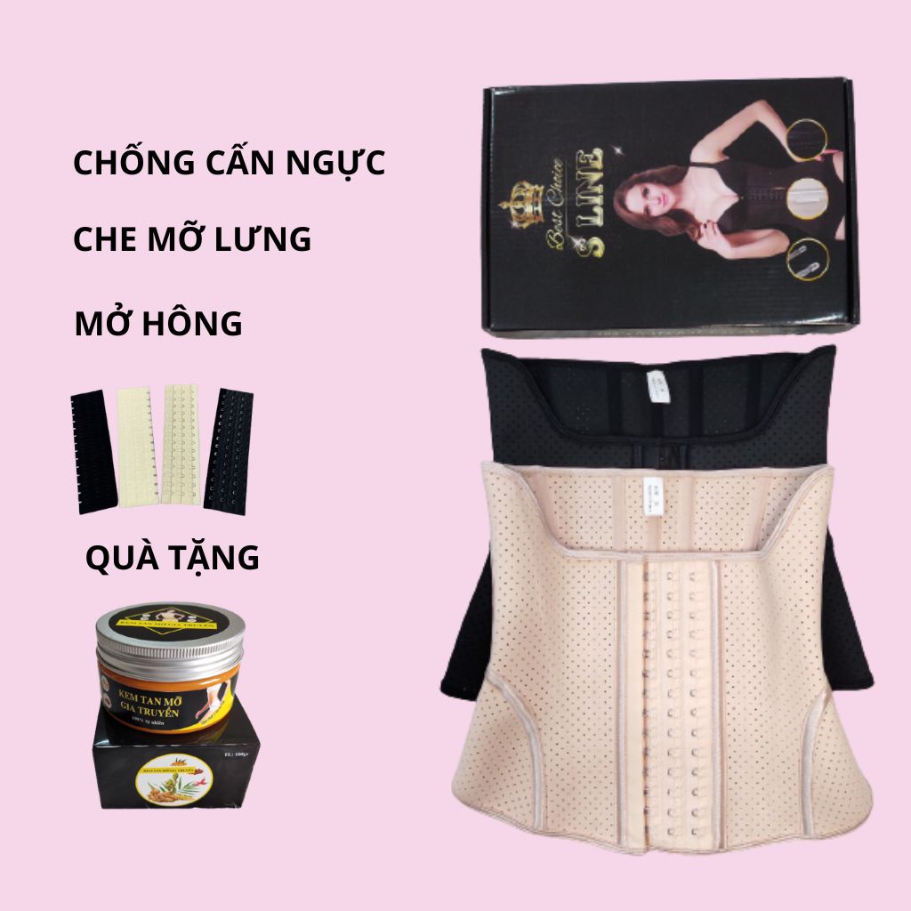 Đai nịt bụng Latex thông hơi Sline thế hệ mới, che mỡ lưng, chống cấn ngực, mở hông, gen bụng sau sinh _ Siberi