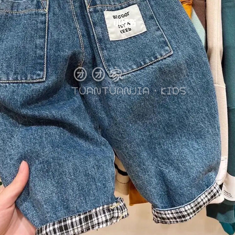 Quần Jean Dài Dáng Rộng Mỏng Thời Trang Xuân Thu Phong Cách Hàn Quốc Cho Bé Trai Và Gái