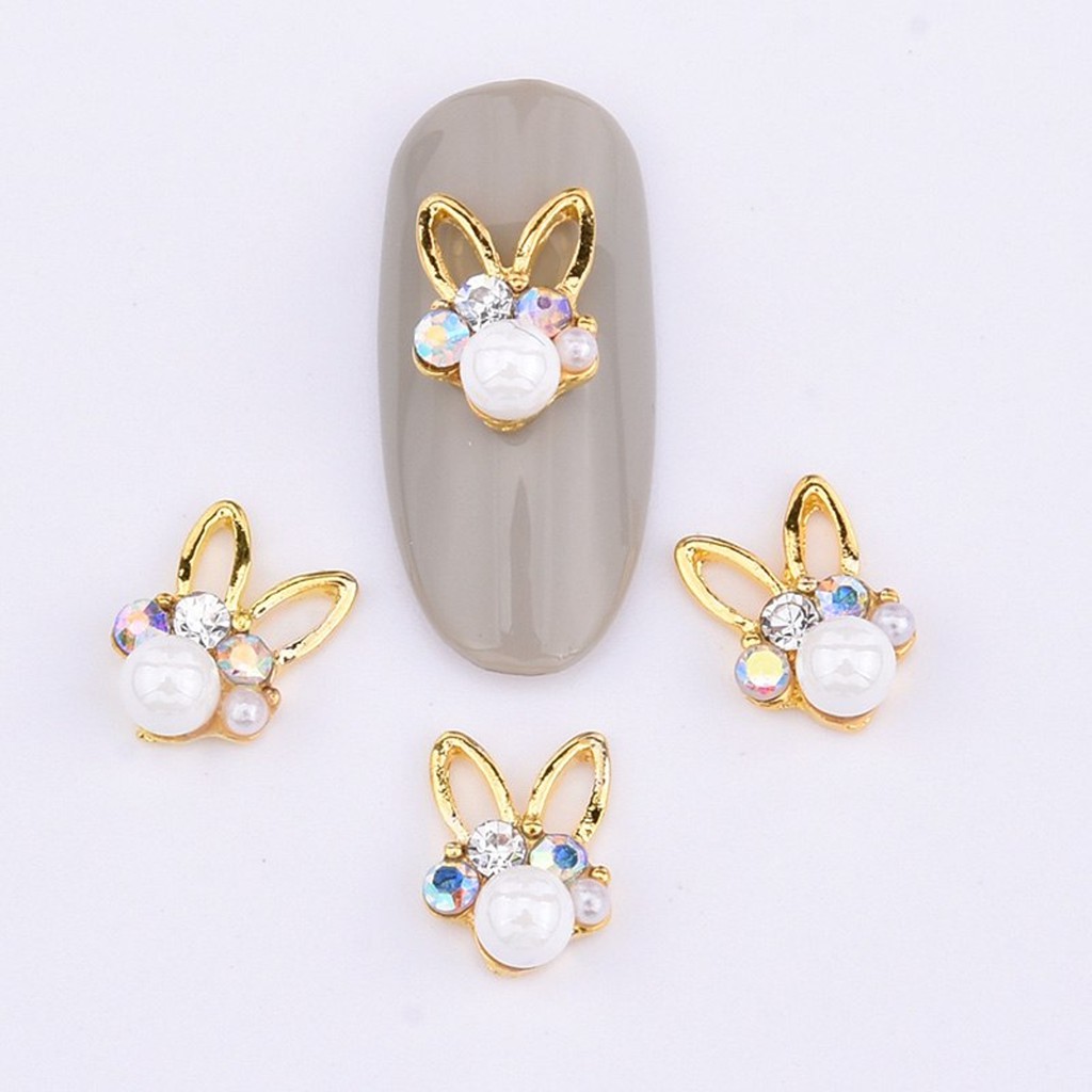 Charm trang trí móng Thỏ đính đá ngọc Rabbit Hyper - 1 Viên - Nail Store