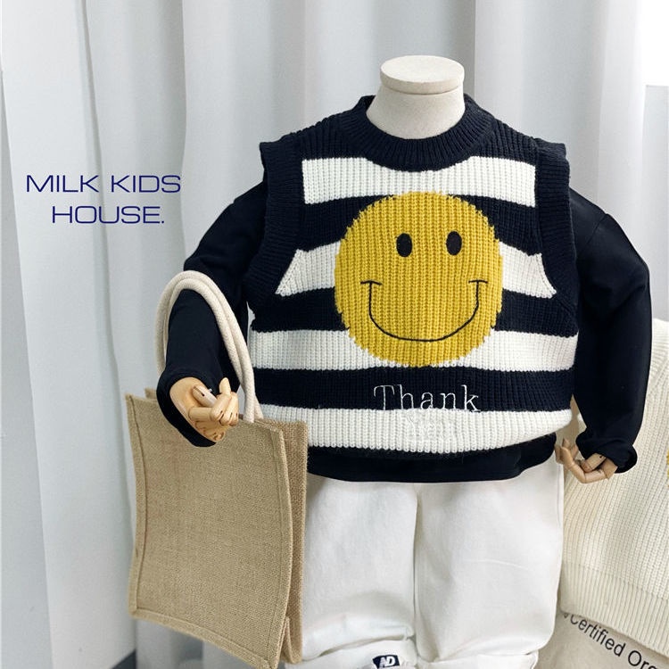 Áo Sát Nách Dáng Rộng Thời Trang Xinh Xắn Cho Bé Áo Sweater Dệt Kim Không Tay Dễ Thương Xinh Xắn Dành Cho Bé Trai Và Bé Gái