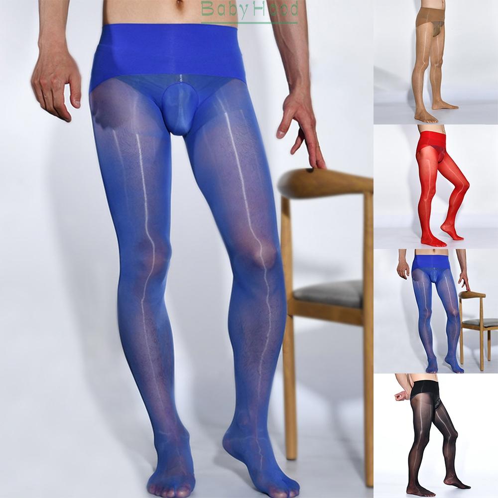 Open/Close/Ball Pouch Men Glossy Pantyhose Sexy Silky Soft Nylon Stockings Hot#BBHOOD
