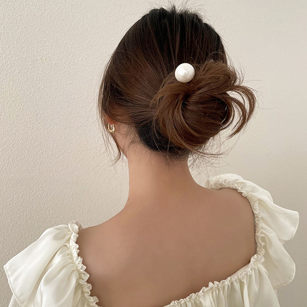Trâm Cài Tóc Làm Từ Kim Loại Hình Chữ U Đính Ngọc Trai Phong Cách Vintage Cho Cô Dâu