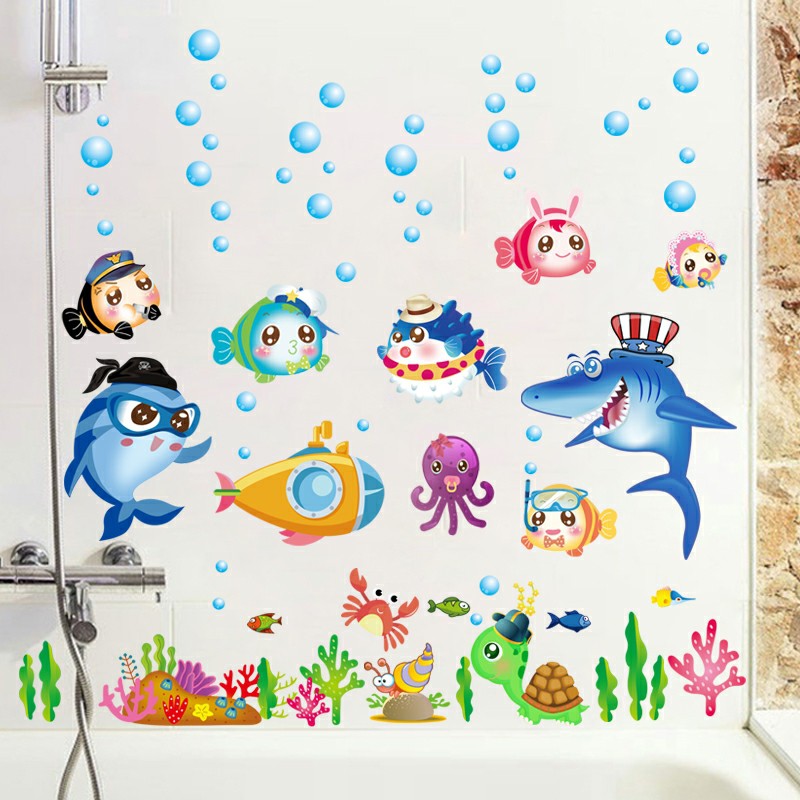 decal dán tường cá đại dương