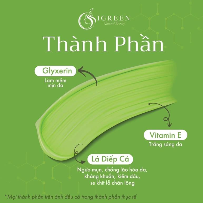 Mặt nạ diếp cá igreen, mặt nạ diếp cá 150gr giảm mụn, se khít lỗ chân lông dưỡng trắng cấp ẩm giúp da trắng sáng