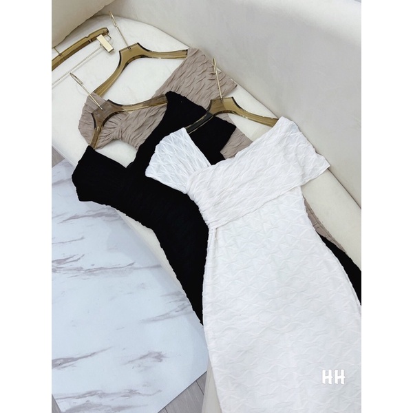 ĐẦM LỆCH VAI XỐP NHĂN