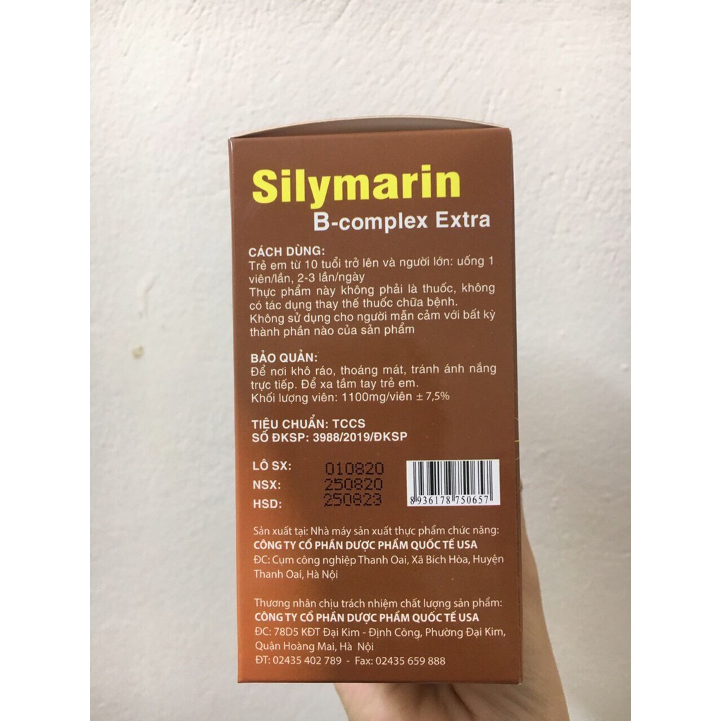 Viên bổ gan Silymarin B-complex Extra (hộp 100 viên)