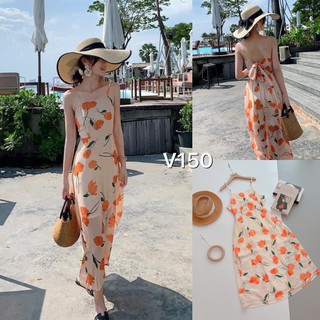 VÁY HOA NỮ HỌA TIẾT HOA TULIP SANG TRỌNG QUYẾN RŨ V150