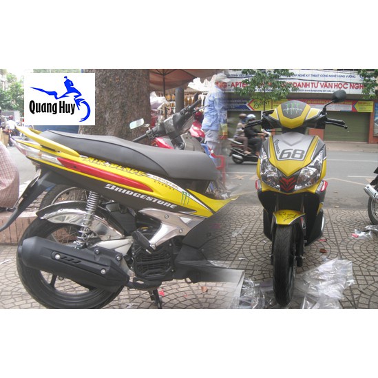 Tem trùm air blade ♦FREESHIP♦ thái vàng trắng đen, độ team trùm ab thái dán phủ dàn áo xe vàng đen rẻ đẹp