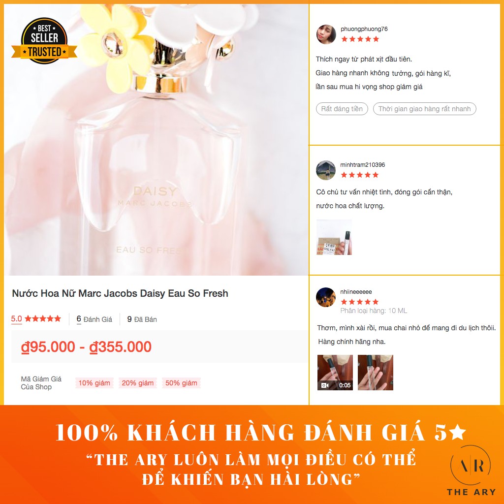 The Ary - Nước Hoa Nữ Marc Jacobs Daisy Eau So Fresh