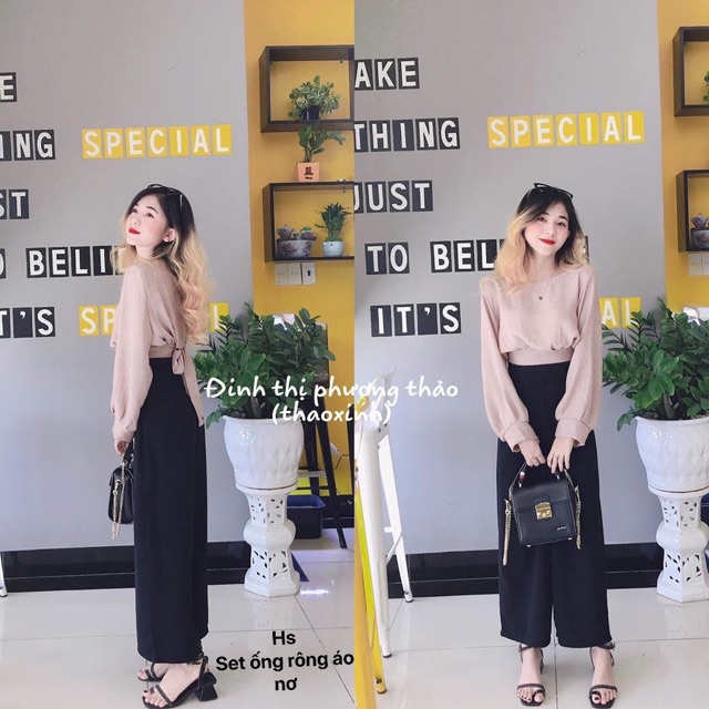 Sét quần rộng + áo nơ SHU1 | BigBuy360 - bigbuy360.vn