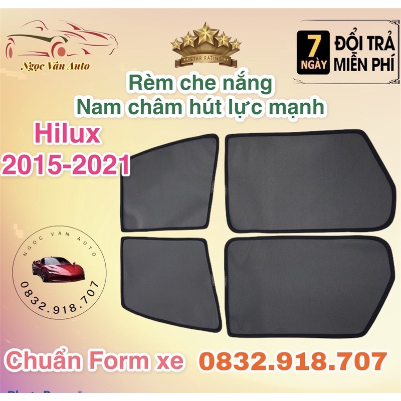 Rèm Che Nắng Nam Châm Toyota Hilux 2015 - 2021 Hàng Loại 1