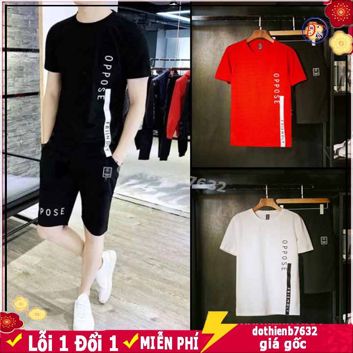 Nguyên Sét Đồ Mặc Nhà Nam Nữ ⚡️ Mẫu mới gá rẻ ⚡️ Bộ thể thao phong cách OPPO chất thun mềm mát 4 màu đen trắng xám cam