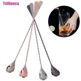 Muỗng silicon tay cầm dài bằng thép không gỉ tiện dụng khi pha chế cocktail