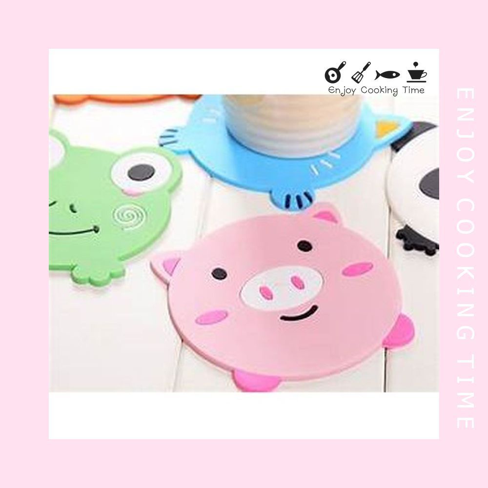 Đế lót ly silicon hình thú cakeshop hcm