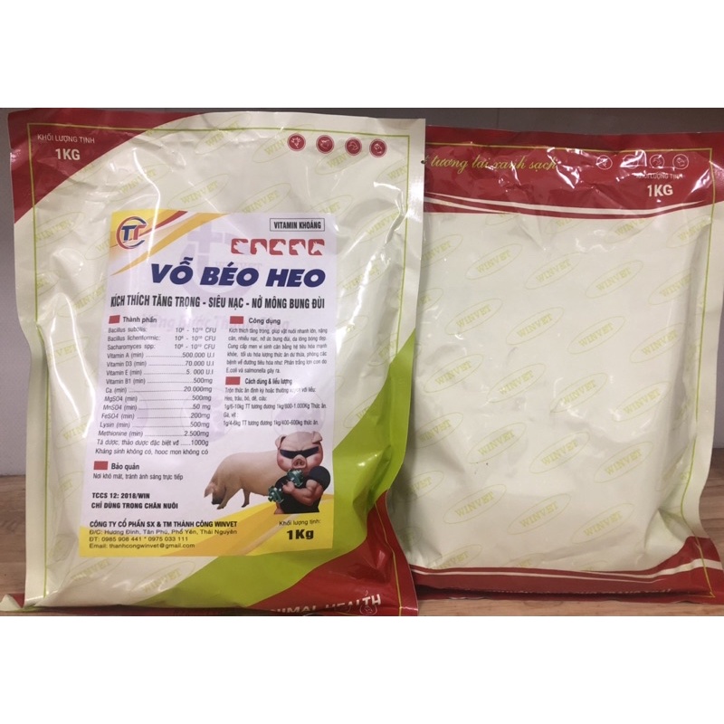 [1 KG VỖ BÉO HEO, lợn] hay ăn chóng lớn, bung mông, nở vai