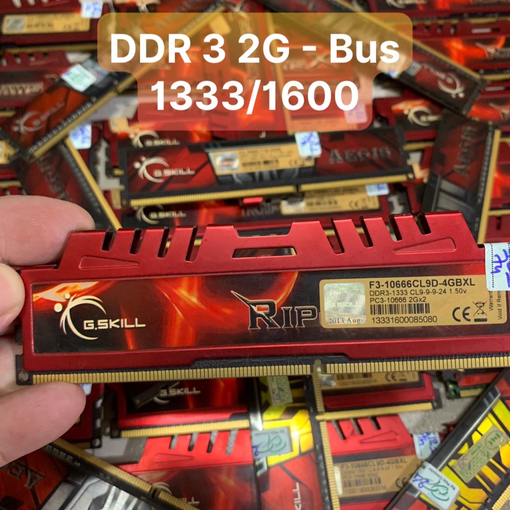 DDR3 Ram 2G Kington/Cosair/Gskill - Bus 1333/1600/1866 Tản Nhiệt Không Kén Main - Vi Tính Bắc Hải