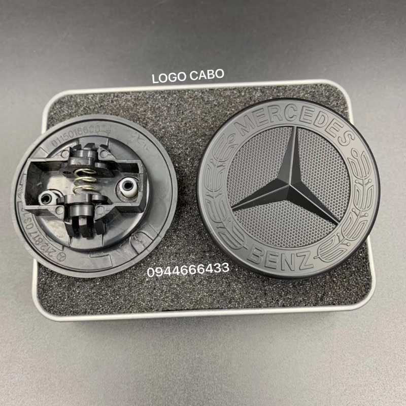 Logo cabo đầu xe mercedes , Logo màu đen mercedes , gắn mui xe