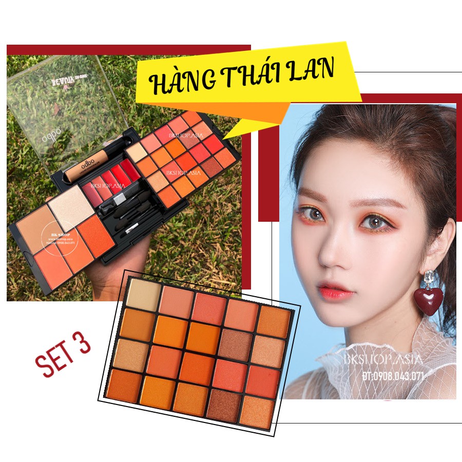 (Auth Thái) Set Trang Điểm Gồm Phấn Mắt - Phấn Má Hồng - Son ODBO BEAUTY IN ONE OD1006