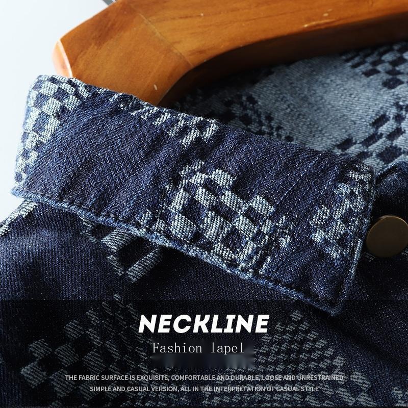 Áo Khoác denim Dáng Rộng Họa Tiết Caro Thời Trang Thu Đông Chất Lượng Cao Cho Cặp Đôi