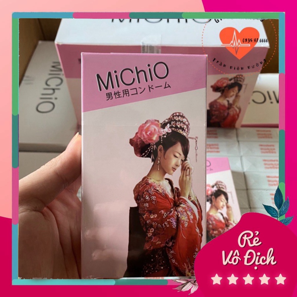 Bao Cao Cao Su Nhật Bản MiChiO Hộp 12 Chiếc Gân Gai Nhẹ Nhàng Co Dãn Linh Hoạt