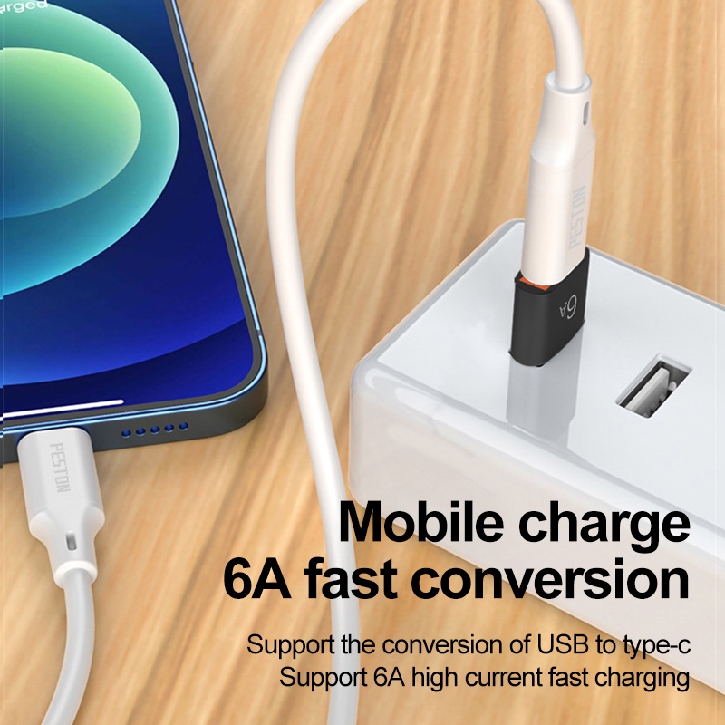 Đầu Nối USB OTG 6A Type C Sạc Nhanh Cho Điện Thoại