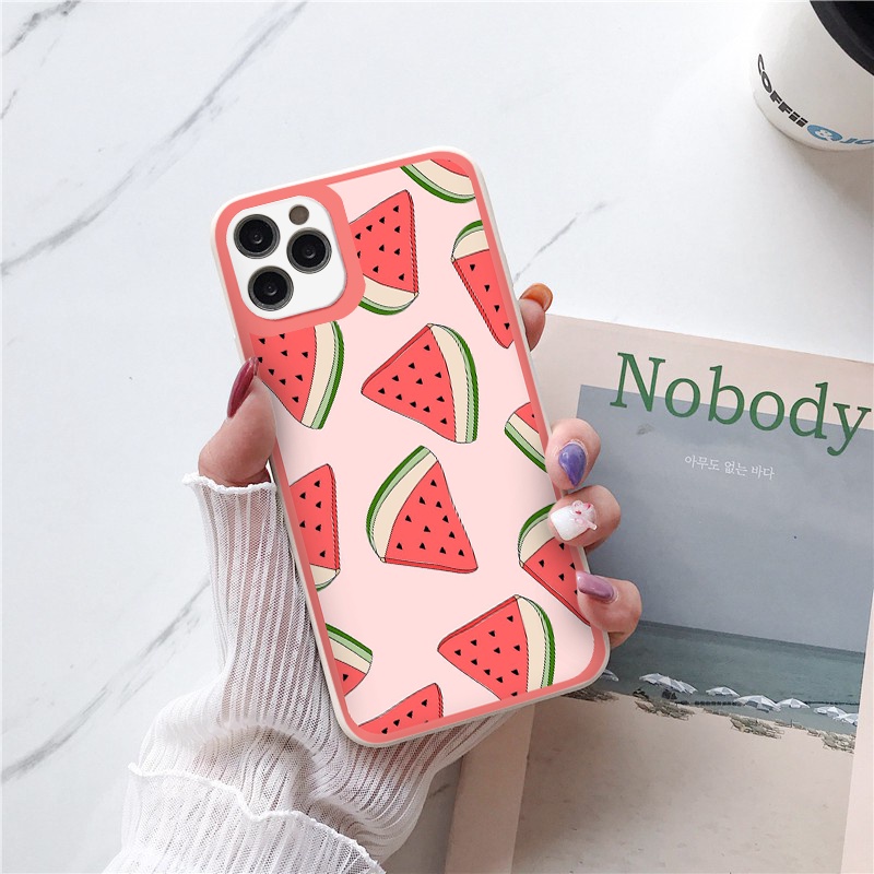 Ốp lưng Iphone 8plus Dưa hấu mùa hè iphone cạnh vuông 6 6plus 7 plus 8 x xr xsmax 11 promax 12 pro max