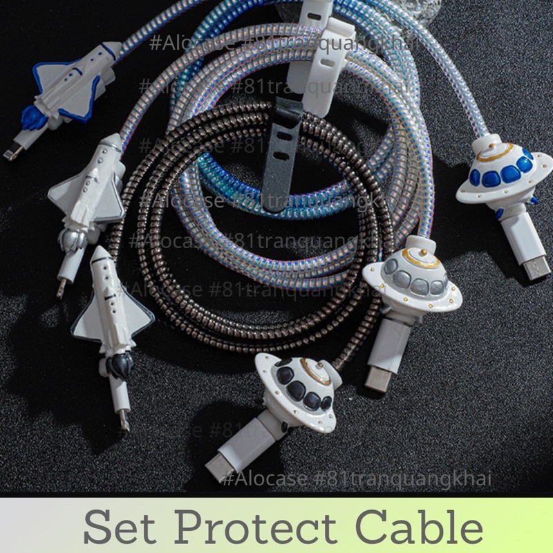 Combo dây quấn và bảo vệ 2 đầu cáp sạc VŨ TRỤ