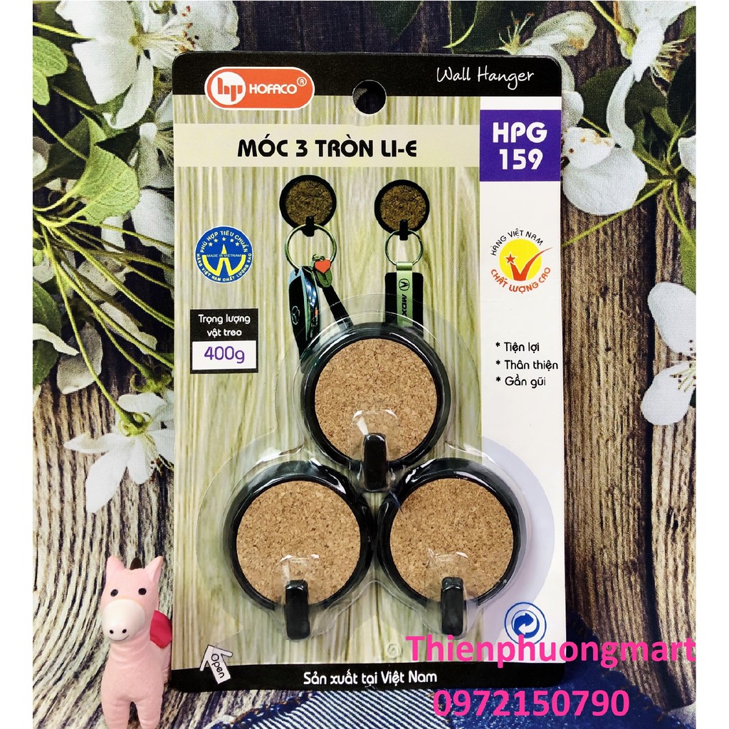 Móc dán tường siêu dính tiện lợi, cao cấp - Móc 3 tròn li-e HPG159 – Móc dán dính tường trang trí nhà cửa