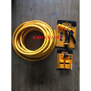 Bộ 20 mét ống nhựa PVC Fi21 khớp nối ống vòi xịt rữa tưới cây chỉnh tia INGCO HWSG032 HHCS03122 HPH2001