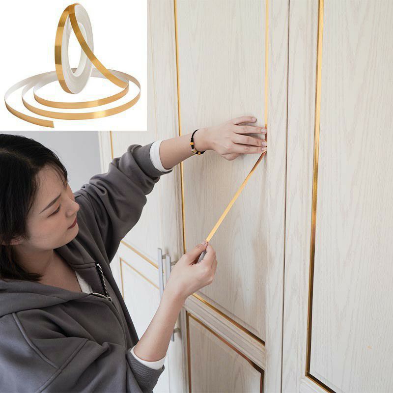 Cuộn băng dính dán viền gạch men,tranh trí nội thất màu đồng.