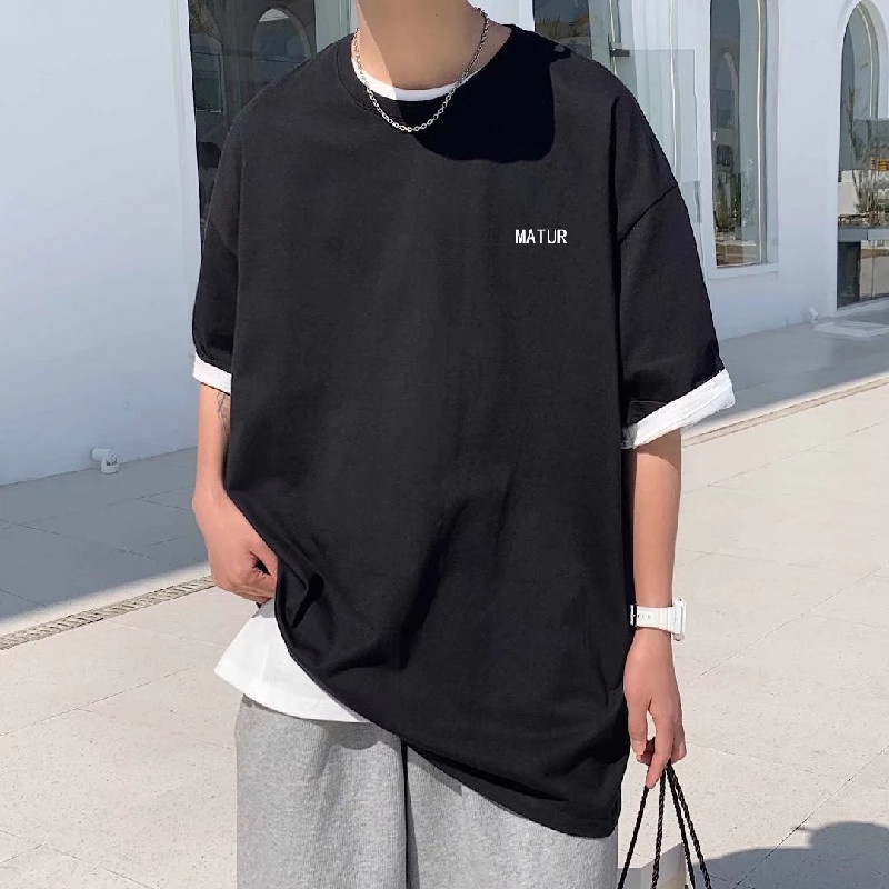 Áo Thun Tay Ngắn Dáng Rộng Thời Trang Mùa Hè Phong Cách Hàn Quốc Cho Nam