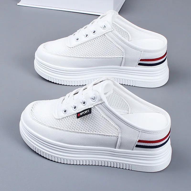 Dép Đen Đế Dày 6cm Đục Lỗ Thoáng Khí Thời Trang Mùa Hè 2022 Cho Nữ