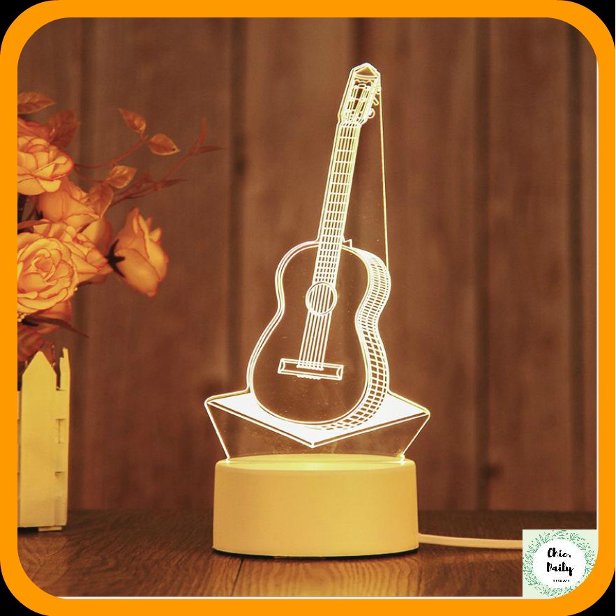 Đèn ngủ trang trí đẹp - ĐÀN GUITAR 3d - quà tặng trang trí vô cùng hiện đại, ý nghĩa