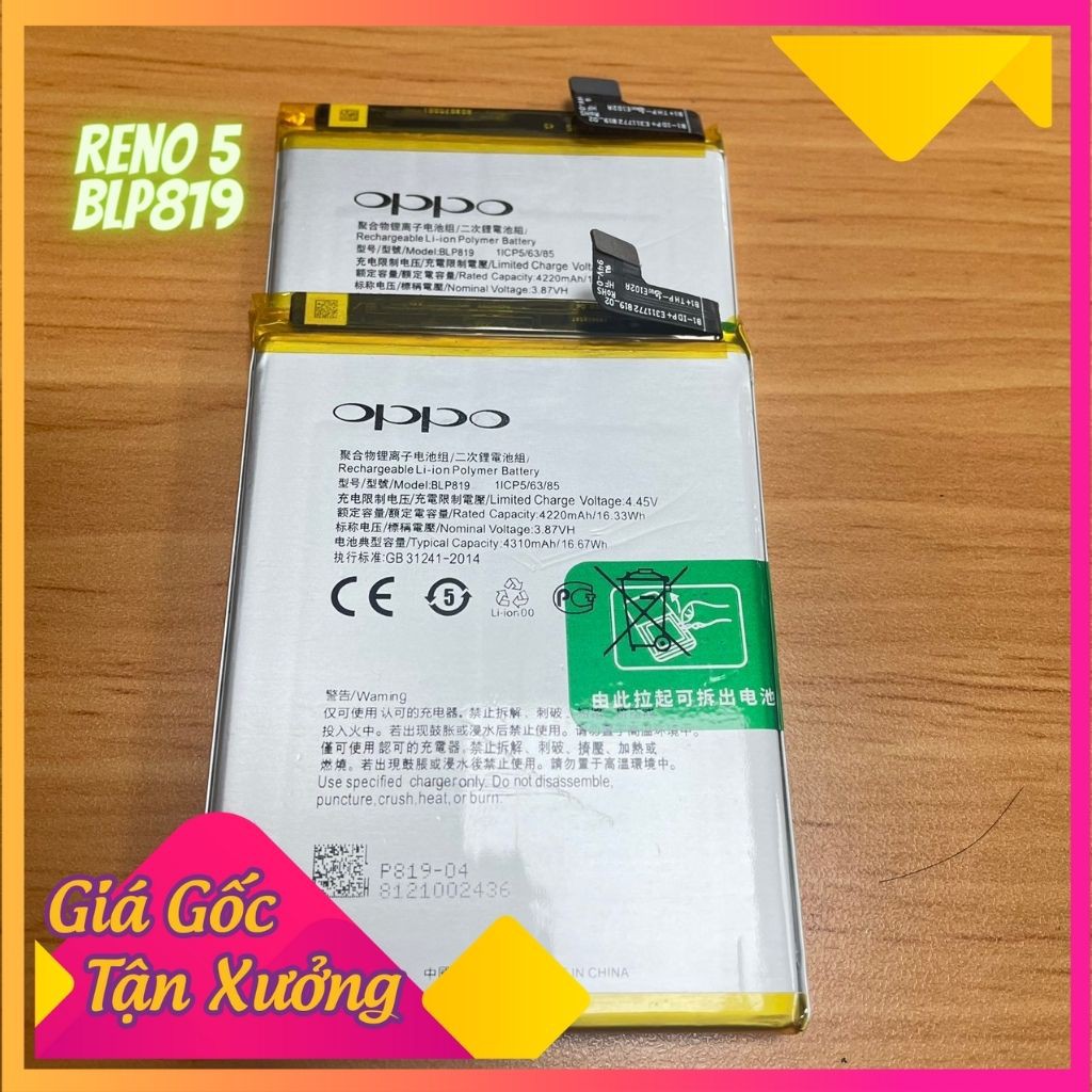 Pin Oppo Reno 5 BLP819 Dung Lượng 4310mah Zin Hàng Nhập Khẩu Bảo Hành 6 Tháng 1 Đổi 1