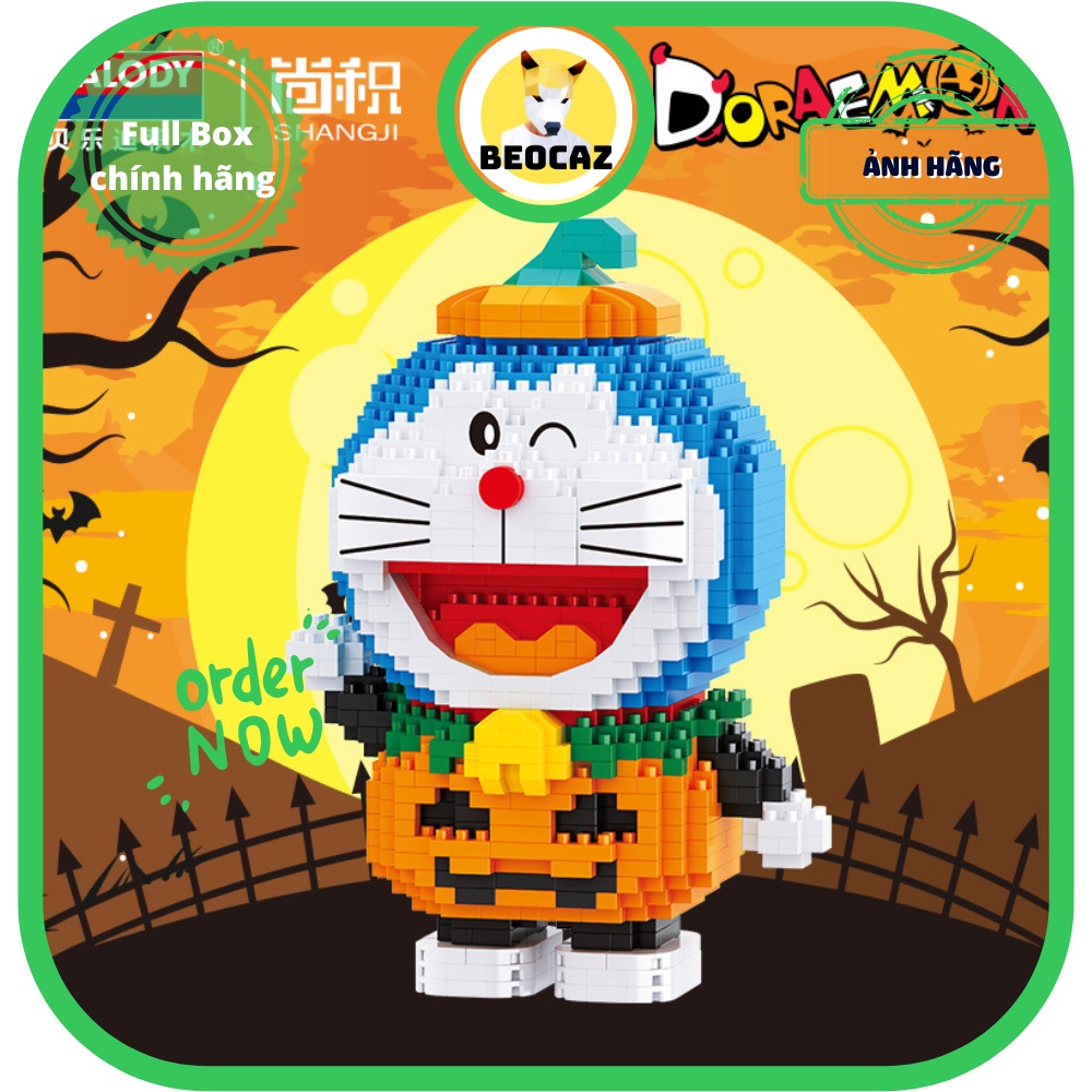 Mô hình Doraemon Mon Ú Mèo Máy dễ thương bộ lắp ghép ông già Noel Santa Halloween Tết Tiệm đồ chơi Beocaz