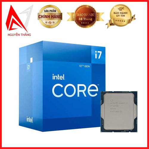 Cpu bộ vi xử lý Intel Core i7 12700 Box Chính Hãng 2.10 Up to 4.90GHz | 25MB | 12C 20T | Socket 1700 | Alder Lake