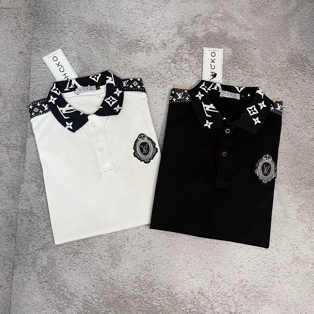 ÁO THUN POLO NAM NỮ CỔ TRỤ LOGO PHỐI HỌA TIẾT VAI ÁO MẪU MỚI VỀ HÀNG