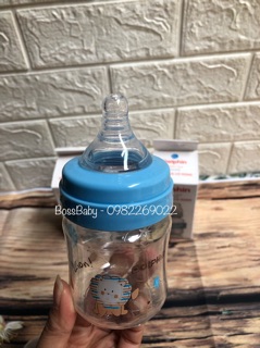 (Tặng thêm 1 núm) Bình sữa cổ rộng Dolphin 125ml