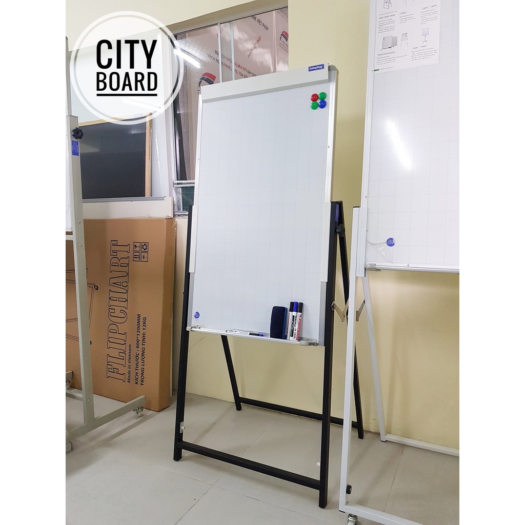 Bảng Flipchart chân đen ,KT 60x100cm dòng Standard-Bảng Cường Thúy(Tặng kèm nam châm,bút và bông lau)