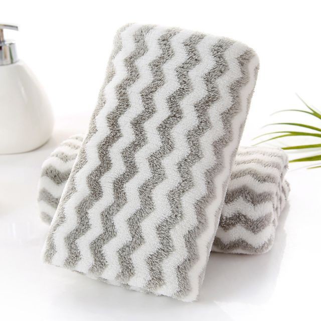 Khăn mặt lông cừu hàn quốc vân kẻ xọc mềm mịn nhiều màu KD BEDDING kích thước 35cm x 50cm