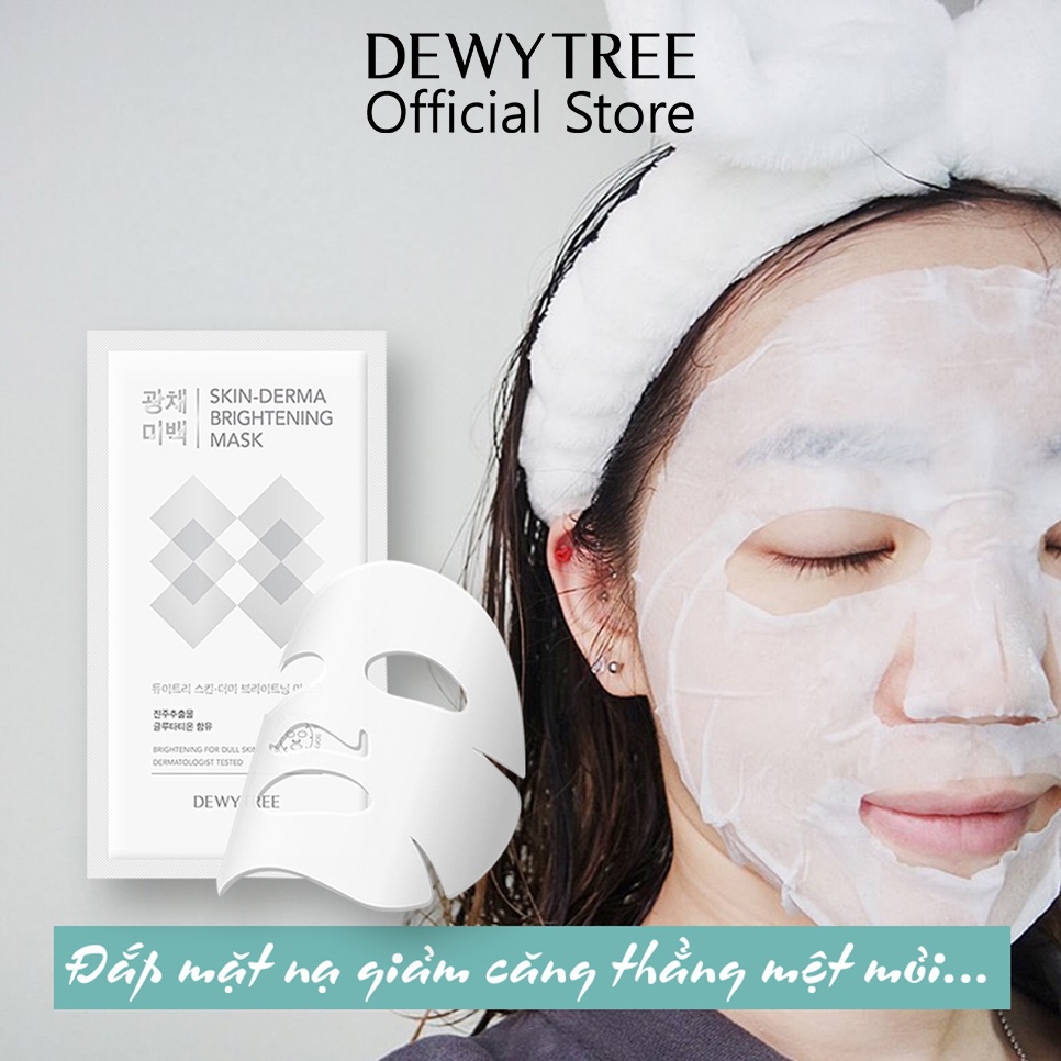 Mặt Nạ Ngọc Trai Dưỡng Trắng Da Cấp Ẩm Và Chống Lão Hóa Dewytree Skin Derma Brightening Mask 23g (1 Miếng)