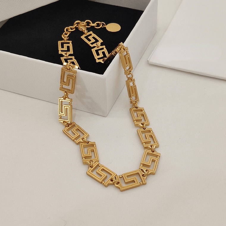 Dây chuyền dạng xích màu vàng phong cách cổ điển 19a1383