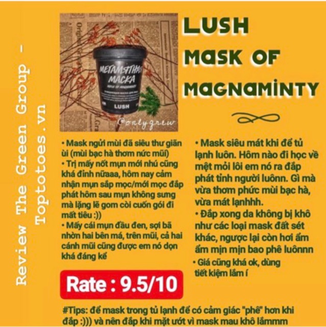 [Mã SKAMPUSH11 giảm 10% đơn 200k] Mặt nạ Lush Magnaminty làm sạch sâu, detox, giảm và ngừa mụn | BigBuy360 - bigbuy360.vn