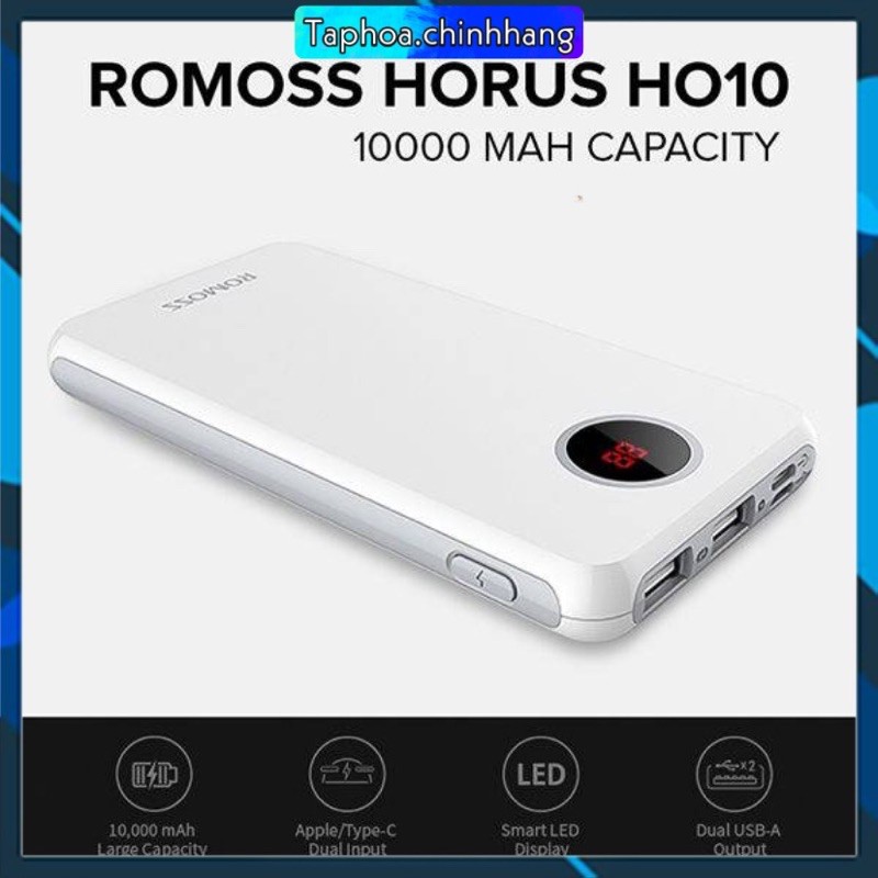 Pin sạc dự phòng Romoss Horus HO10 10000mAh có màn hình LCD - Phiên bản mới nhất 2020