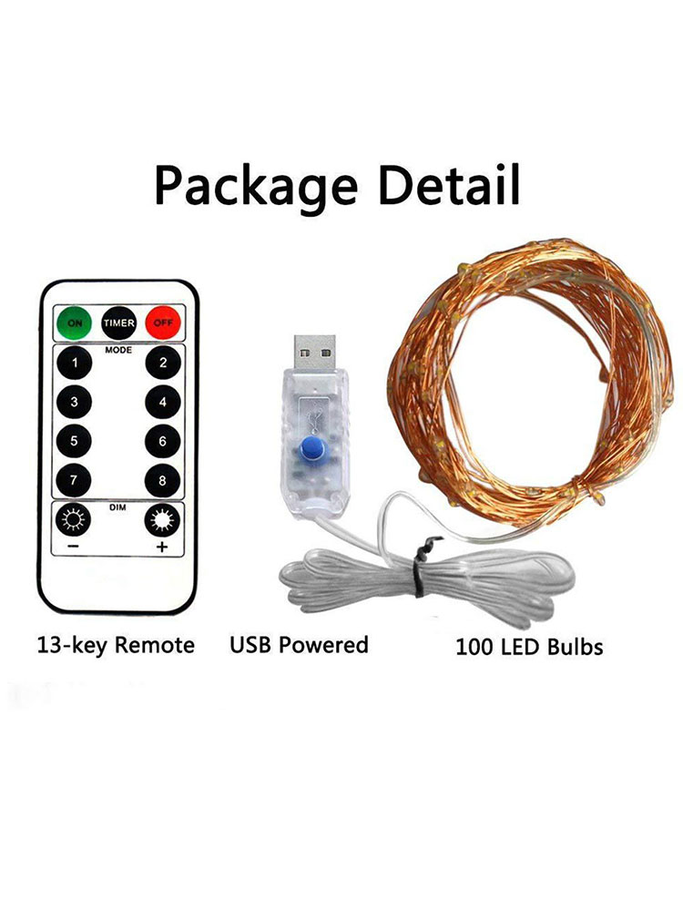 Dây đèn led trang trí cây thông noel 10M 100LED USB 5V đẹp mắt độc đáo
