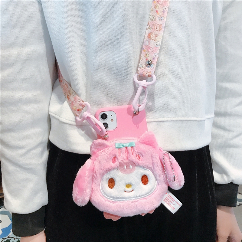 Ốp điện thoại lông vải hình Melody Cinnamoroll dành cho Samsung A92 s8 s9 s10 note8 note9 note10 pro A12