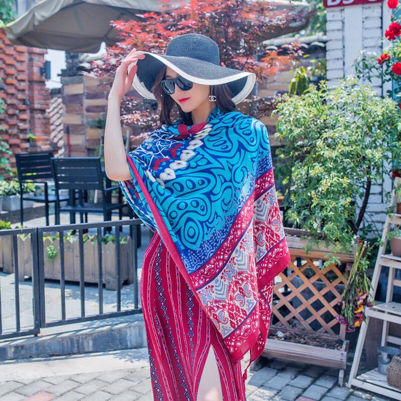 Khăn Choàng BoHo Họa Tiết Thổ Cẩm, Khăn Choàng Đi Biển